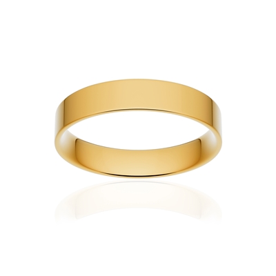 Alliance classique ruban plat confort or 375 jaune poli 4 mm - vue 1