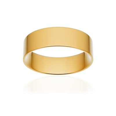 Alliance classique ruban plat confort or 375 jaune poli 6 mm