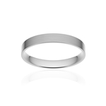 Alliance classique ruban plat confort or 375 blanc brossé 3 mm - vue 1