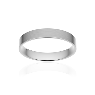 Alliance classique ruban plat confort or 375 blanc brossé 3,5 mm - vue 1