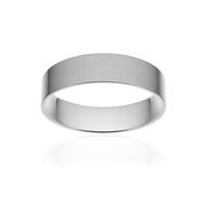 Alliance classique ruban plat confort or 375 blanc brossé 5 mm