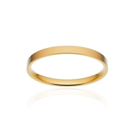 Alliance classique ruban plat confort or 375 jaune brossé 2 mm