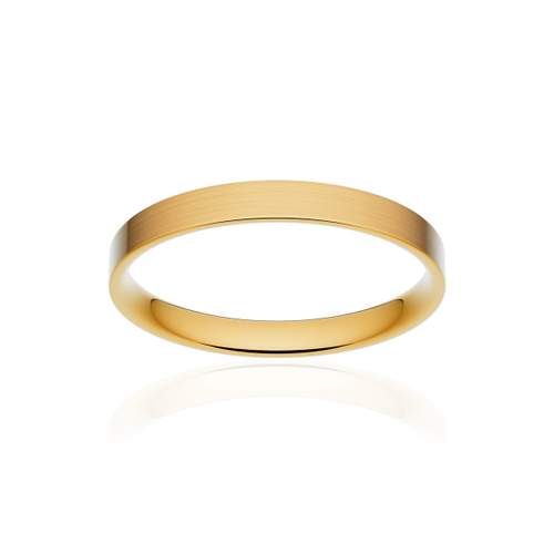 Alliance classique ruban plat confort or 375 jaune brossé 2,5 mm
