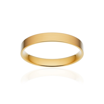 Alliance classique ruban plat confort or 375 jaune brossé 3 mm