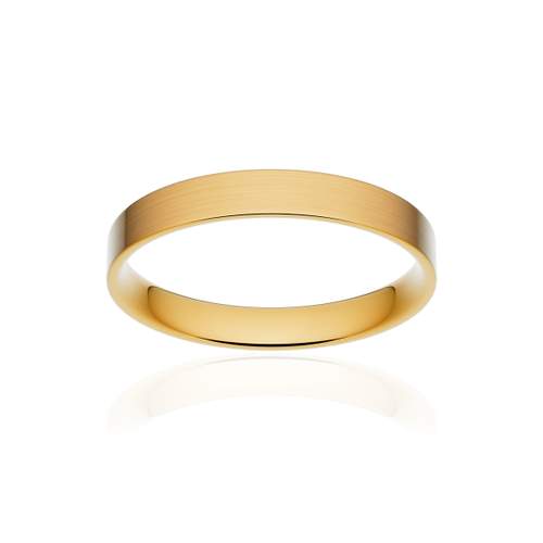 Alliance classique ruban plat confort or 375 jaune brossé 3 mm