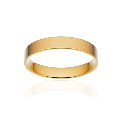 Alliance classique ruban plat confort or 375 jaune brossé 3,5 mm