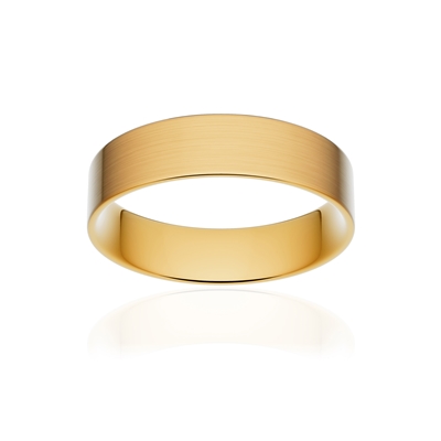Alliance classique ruban plat confort or 375 jaune brossé 5 mm
