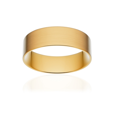 Alliance classique ruban plat confort or 375 jaune brossé 6 mm