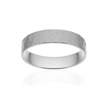 Alliance classique ruban plat confort or 375 blanc martelé 4,5 mm - vue 1
