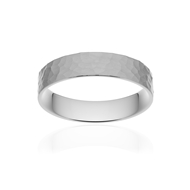 Alliance classique ruban plat confort or 375 blanc martelé 4,5 mm