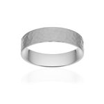 Alliance classique ruban plat confort or 375 blanc martelé 5 mm - vue 1