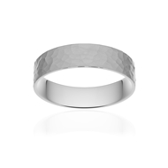 Alliance classique ruban plat confort or 375 blanc martelé 5 mm