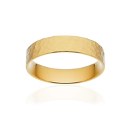 Alliance classique ruban plat confort or 375 jaune martelé 4,5 mm