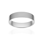 Alliance classique ruban plat confort platine 950 brossé 4,5 mm - vue 1