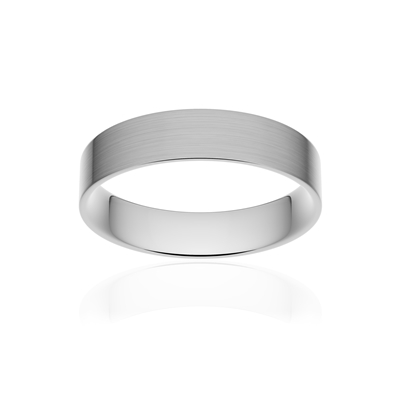 Alliance classique ruban plat confort platine 950 brossé 4,5 mm