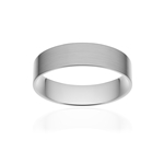 Alliance classique ruban plat confort platine 950 brossé 5 mm - vue 1