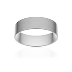 Alliance classique ruban plat confort platine 950 brossé 6 mm - vue 1