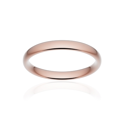 Alliance classique ruban confort or 750 rose poli 3 mm - vue 1