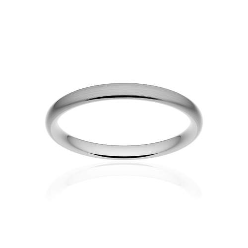 Alliance classique ruban confort or 750 blanc brossé 2,5 mm