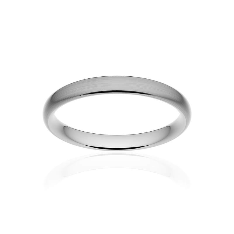 Alliance classique ruban confort or 750 blanc brossé 3 mm - vue 1
