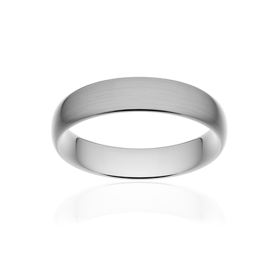 Alliance classique ruban confort or 750 blanc brossé 5 mm - vue 1