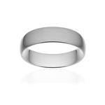 Alliance classique ruban confort or 750 blanc brossé 6 mm - vue 1