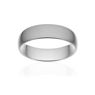 Alliance classique ruban confort or 750 blanc brossé 6 mm