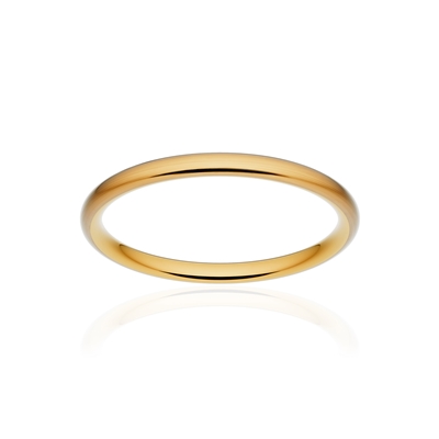 Alliance classique ruban confort or 750 jaune brossé 2 mm - vue 1