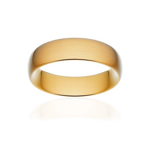 Alliance classique ruban confort or 750 jaune brossé 6 mm