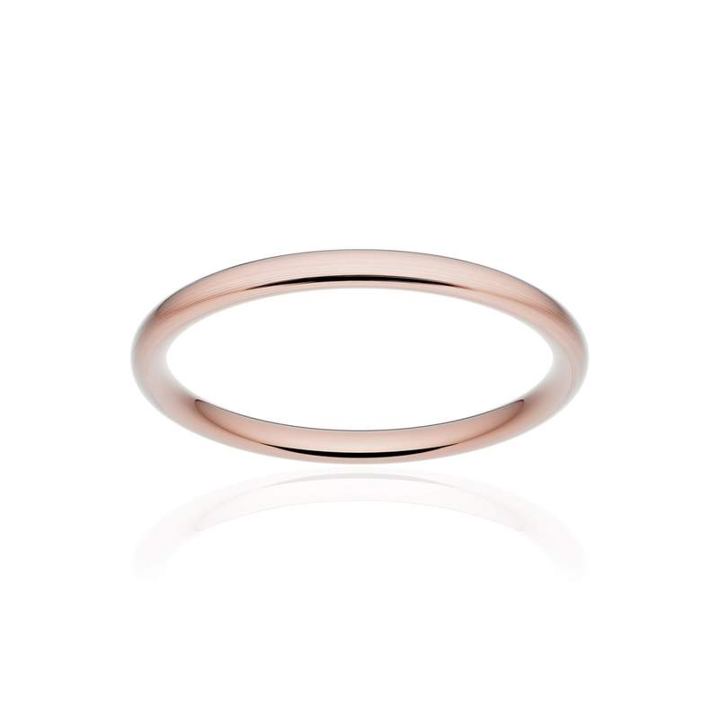 Alliance classique ruban confort or 750 rose brossé 2 mm - vue 1