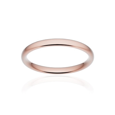 Alliance classique ruban confort or 750 rose brossé 2,5 mm - vue 1