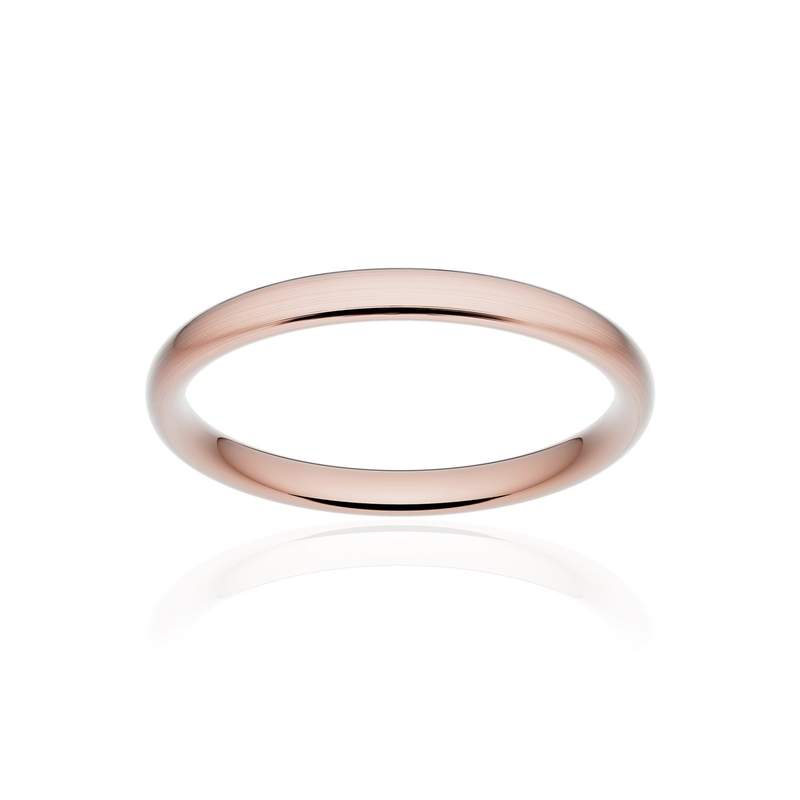 Alliance classique ruban confort or 750 rose brossé 2,5 mm - vue 1