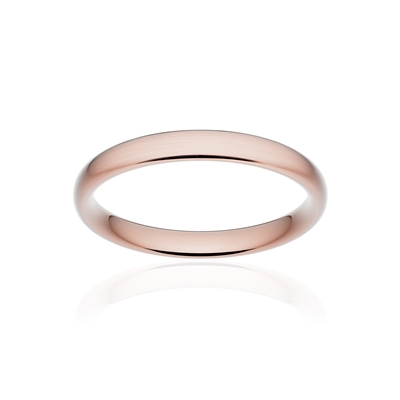 Alliance classique ruban confort or 750 rose brossé 3 mm - vue 1