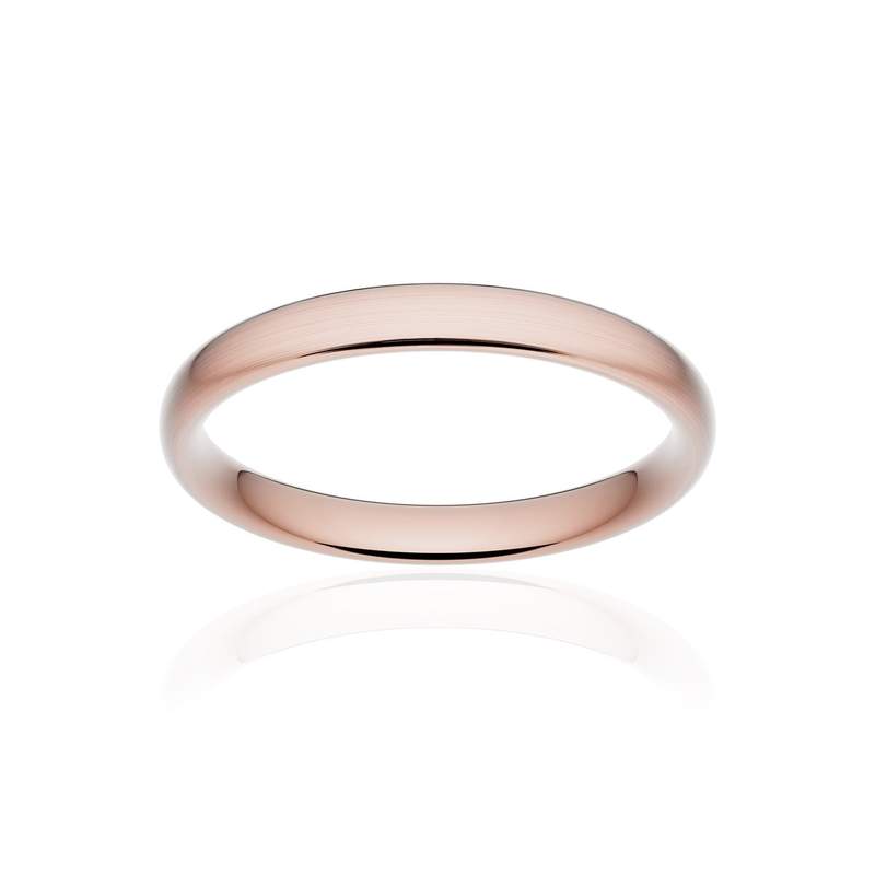 Alliance classique ruban confort or 750 rose brossé 3 mm - vue 1