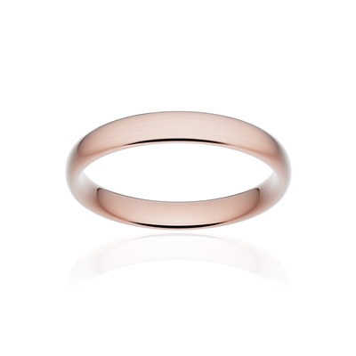 Alliance classique ruban confort or 750 rose brossé 3,5 mm - vue 1