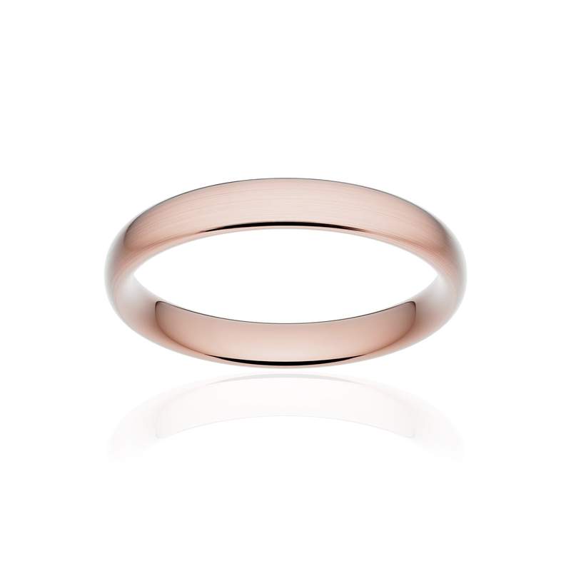 Alliance classique ruban confort or 750 rose brossé 3,5 mm - vue 1