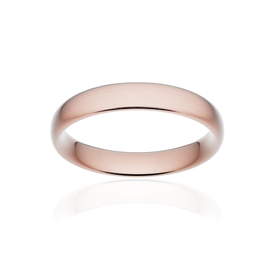 Alliance classique ruban confort or 750 rose brossé 4 mm - vue 1