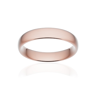 Alliance classique ruban confort or 750 rose brossé 4,5 mm - vue 1