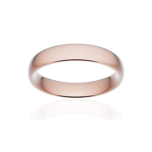 Alliance classique ruban confort or 750 rose brossé 4,5 mm