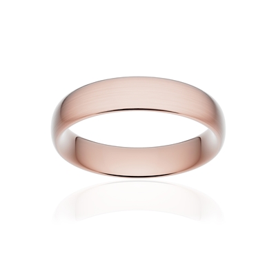 Alliance classique ruban confort or 750 rose brossé 5 mm - vue 1