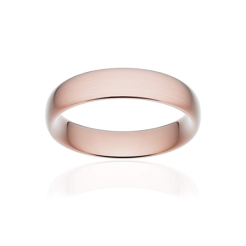 Alliance classique ruban confort or 750 rose brossé 5 mm - vue 1