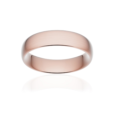 Alliance classique ruban confort or 750 rose brossé 5,5 mm - vue 1