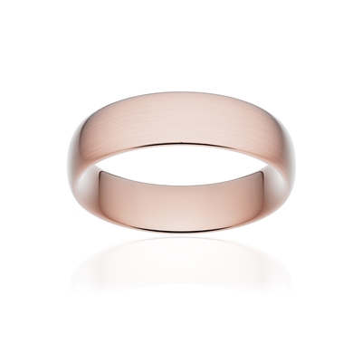 Alliance classique ruban confort or 750 rose brossé 6 mm - vue 1