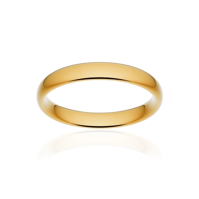 Alliance classique ruban confort or 375 jaune poli 3,5 mm - vue 1