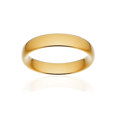 Alliance classique ruban confort or 375 jaune poli 4,5 mm