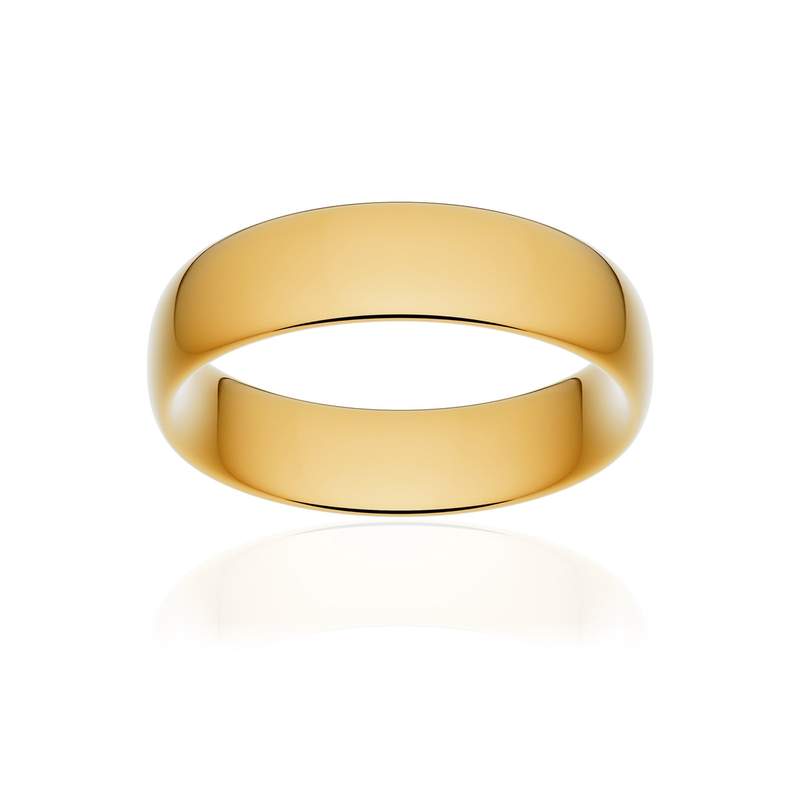 Alliance classique ruban confort or 375 jaune poli 6 mm - vue 1