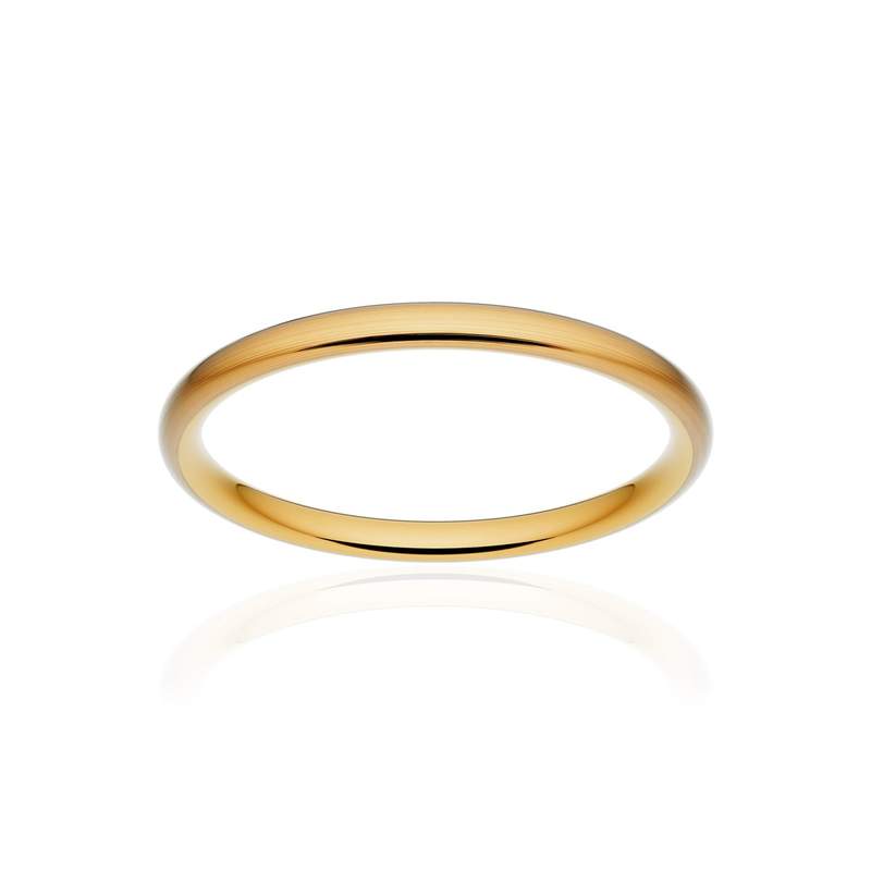 Alliance classique ruban confort or 375 jaune brossé 2 mm - vue 1