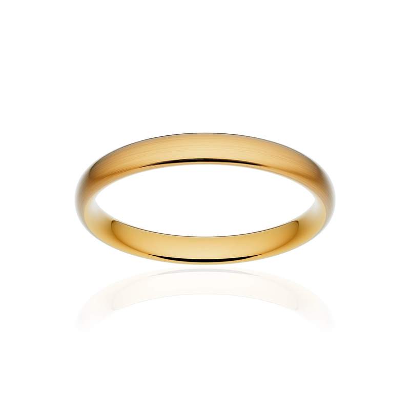 Alliance classique ruban confort or 375 jaune brossé 3 mm - vue 1