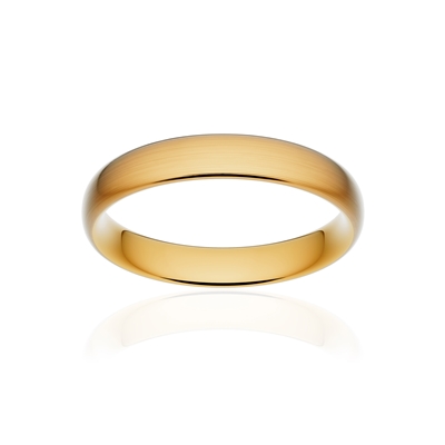 Alliance classique ruban confort or 375 jaune brossé 4 mm - vue 1