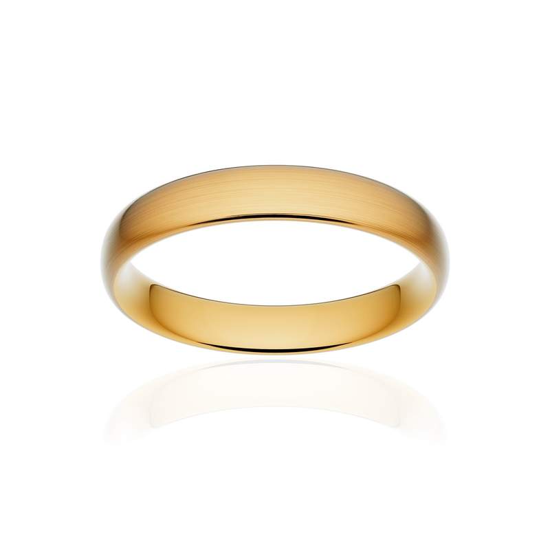 Alliance classique ruban confort or 375 jaune brossé 4 mm - vue 1